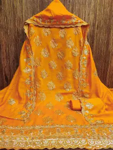 MANVAA Floral Embroidered Sequinned Unstitched Dress Material