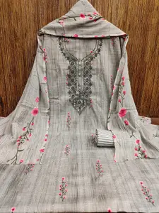 MANVAA Floral Printed Sequinned Unstitched Dress Material