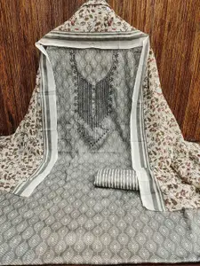 MANVAA Floral Printed Sequinned Unstitched Dress Material