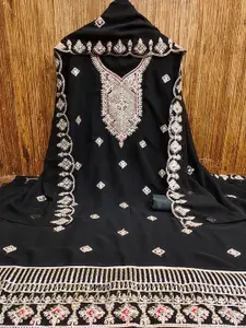 MANVAA Ethnic Motifs Embroidered Sequinned Unstitched Dress Material