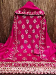 MANVAA Floral Embroidered Sequinned Unstitched Dress Material