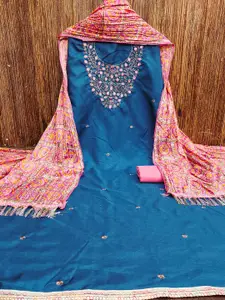 MANVAA Floral Embroidered Unstitched Dress Material