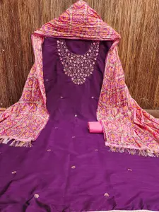 MANVAA Floral Embroidered Unstitched Dress Material