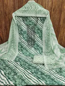 MANVAA Leheriya Printed Sequinned Unstitched Dress Material