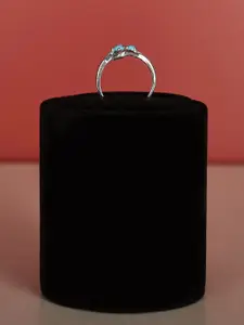 Exotic India Cubic Zirconia and Blue Turquoise Stone Stylish Sterling Silver Ring