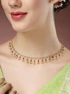 NVR Gold Plated Artificial Beads Necklace
