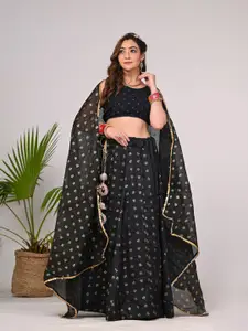 Indi INSIDE Embroidered Cotton Ready to Wear Lehenga & Unstitched Blouse With Dupatta
