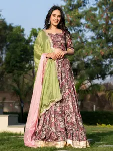 HOUSE OF JAMOTI Printed Ready to Wear Lehenga & Blouse With Dupatta