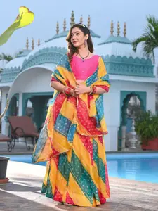 Indi INSIDE Printed Ready to Wear Lehenga & Unstitched Blouse With Dupatta