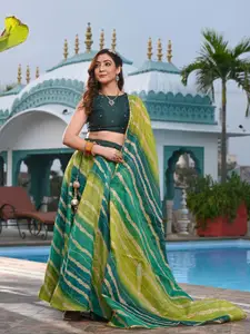 Indi INSIDE Leheriya Printed Ready to Wear Lehenga & Unstitched Blouse With Dupatta