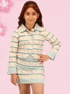 CUTECUMBER Girls Printed Shirt with Skirt