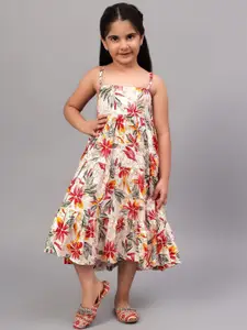 BAESD Girls Floral Print A-Line Midi Dress