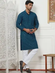 Anouk Embroidered Regular Sequinned Kurta with Pyjamas