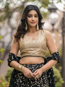 AKS Couture Printed  Gotta Patti Ready to Wear Lehenga & Blouse With Dupatta