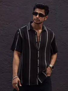 Powerlook Men Vertical Stripes Opaque Casual Shirt