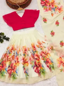 BAESD Girls Printed Ready to Wear Lehenga & Blouse With Dupatta