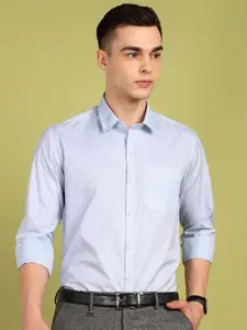 FUBAR Men Slim Fit Grid Tattersall Checked Formal Shirt