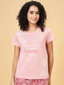 Dreamz by Pantaloons Women Printed Drop shoulder Lounge Tshirts