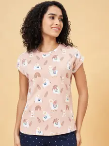 Dreamz by Pantaloons Printed Round Neck Lounge Tshirt