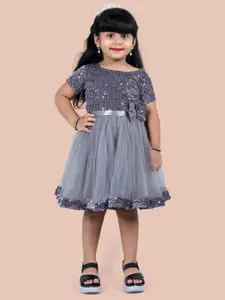 Shrithi Fashion Fab Girls Embellished Velvet Fit & Flare Dress