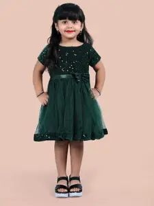 Shrithi Fashion Fab Girls Embellished Velvet Fit & Flare Dress