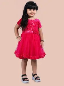Shrithi Fashion Fab Girls Velvet Fit & Flare Dress