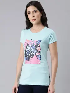 DIXCY SCOTT Slimz Cotton Women Typography Printed T-shirt