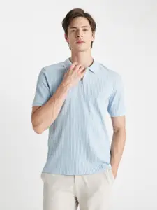 DeFacto Men Printed Polo Collar Polyester T-Shirt