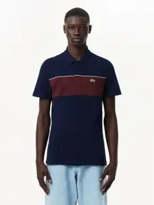 Lacoste Men Striped Polo Collar Pockets T-shirt