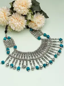 Moedbuille Silver-Plated Beaded Tribal Necklace