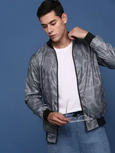 SHOWOFF Men Camouflage Checked Windcheater Bomber Jacket