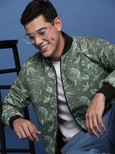 SHOWOFF Men Windcheater Crop Bomber with Patchwork Jacket