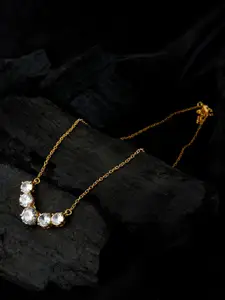 Totapari Gold-Plated Cubic Zirconia Studded Necklace