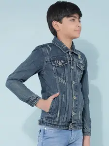Crimsoune Club Boys Washed Lightweight Crop Denim Jacket