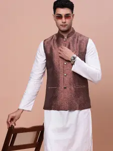 SHOWOFF Woven-Design Slim-Fit Nehru Jacket