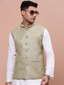 SHOWOFF Slim-Fit Woven Nehru Jacket