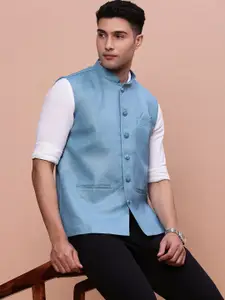 SHOWOFF Slim-Fit Woven Nehru Jacket