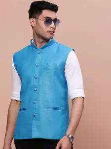 SHOWOFF Slim-Fit Woven Nehru Jacket