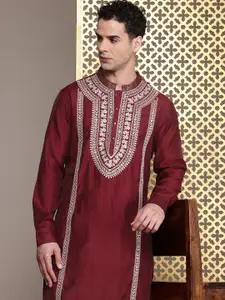 House of Pataudi Yoke Design Sequinned Jashn Kurta