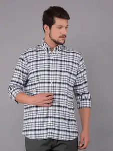 Crimsoune Club Men Classic Slim Fit Tartan Checks Opaque Checked Casual Shirt
