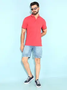 Crimsoune Club Men Solid Polo Collar Cotton Slim Fit T-Shirt