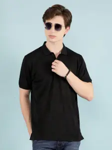 Crimsoune Club Men Abstract Printed Abstract Polo Collar Polyester Slim Fit T-Shirt