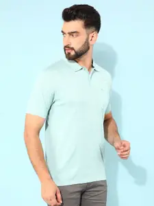 Crimsoune Club Men Checked Printed Pocket Detailing Polo Collar Cotton Slim Fit T-Shirt