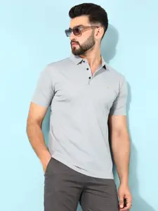 Crimsoune Club Men Solid Polo Collar Cotton Slim Fit T-Shirt