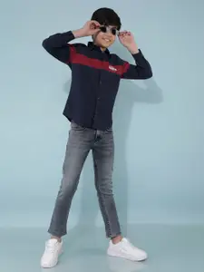 Crimsoune Club Boys Classic Slim Fit Opaque Casual Shirt