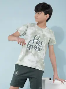 Crimsoune Club Boys Typography Printed Round Neck Cotton Slim Fit T-Shirt