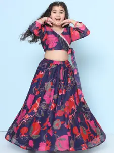 Bitiya by Bhama Girls Printed Gotta Patti Ready to Wear Lehenga With Blouse