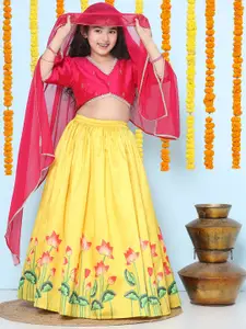 Bitiya by Bhama Girls Embroidered Ready to Wear Lehenga & Blouse With Dupatta