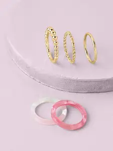 Accessorize Set Of 5 Resin Finger Rings