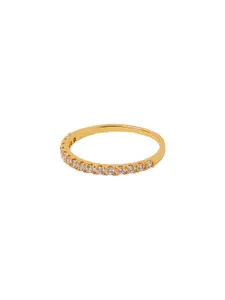 Accessorize Gold-Plated Cubic Zirconia Studded Adjustable Eternity Band Ring